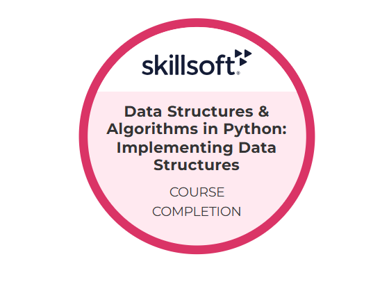 Data Structures and Algorithms in Python certificate